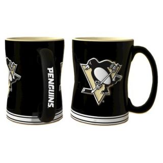 Boelter Brands NHL 2 Pack Pittsburgh Penguins Sculpted Coffee Mug   Black (14