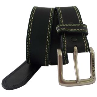 John Deere Buffalo Leather Bridle Belt, Black, Mens