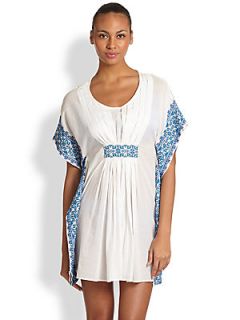 Shoshanna Santorini Embroidered Caftan   White