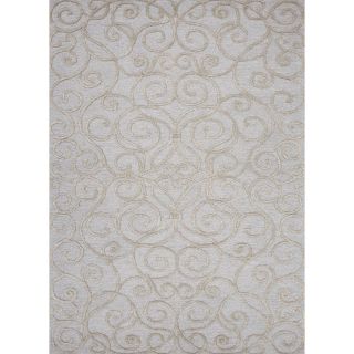 Transitional Floral Blue Wool/silk Tufted Area Rug (5 X 8)
