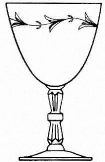Tiffin Franciscan Lorelee Water Goblet   Stem #17546, Cut    Laurel Band