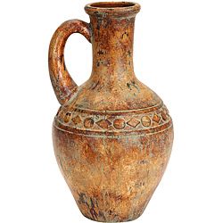 Porto Fino Distress Terra Cotta Urn Ceramic Vase (Terra Cotta Materials CeramicDecorative/FunctionalDecorativeIdeal for FoleageDimensions 16 inches H x 10 inches W x 10 inches L Matching pieces are available and sold separately. )