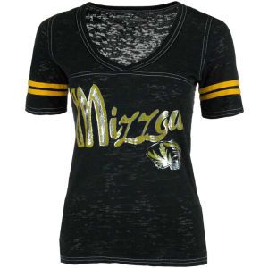 Missouri Tigers Blue 84 NCAA Womens Gemmary Foil Vneck T Shirt
