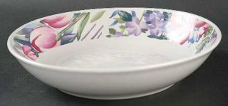 China Pearl Flora Coupe Soup Bowl, Fine China Dinnerware   Stoneware, Floral Rim