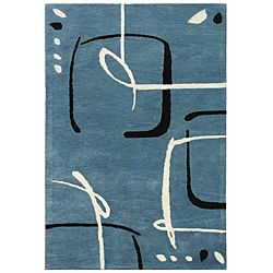 Hand tufted Blue Wool Rug (5 X 8)