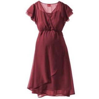 Merona Maternity Short Sleeve Woven Dress   Red L