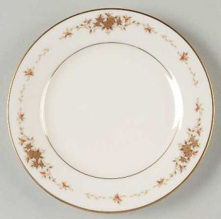 Noritake Suffolk Bread & Butter Plate, Fine China Dinnerware   Gold & Orange Flo
