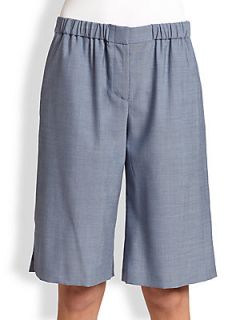 Creatures of the Wind Wide Leg Wool Shorts   Pale Blue