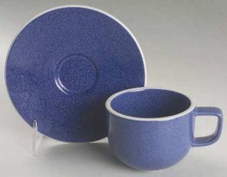 Sasaki China Colorstone Sapphire (Texture,Glossy) Flat Cup & Saucer Set, Fine Ch