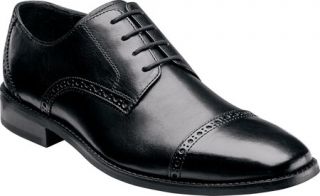 Mens Florsheim Castellano Cap Ox   Black Smooth Leather Cap Toe Shoes