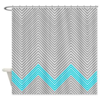  Blue Zigzag Shower Curtain  Use code FREECART at Checkout