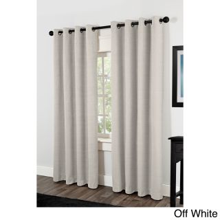 Raw Silk Thermal Insulated Grommet Top 84 Inch Curtain Panel Pair