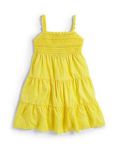 Ralph Lauren Toddlers & Little Girls Tiered Silk Blend Dress   Yellow