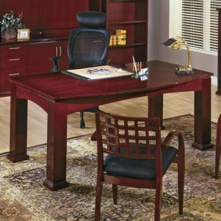 OSP Furniture Mendocino Bow Front Table Writing Desk MEN   04 Finish Mahogany