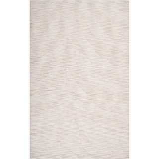 Hand crafted Solid White Casual Mystique Wool Rug (2 X 3)