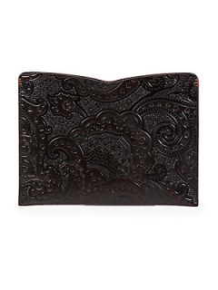 Robert Graham Thorston Paisley Leather iPad Sleeve   Brown