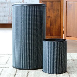 1530 Lamont Home Elise 2 piece Round Hamper Set (Black/blueType Hamper, roundIncludes a matching wastebasketContemporary round designCare instructions Clean with a damp clothMaterials PVC/polyester fabric/plastic/chipboardWastebasket dimensions 12.25 