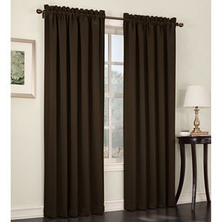 Sun Zero Ludlow Rod Pocket Curtain Panel Pair, Chocolate (Brown)
