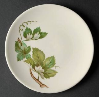 Edwin Knowles Grapevine Bread & Butter Plate, Fine China Dinnerware   Green/Gray