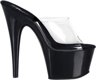 Womens Pleaser Adore 701   Clear/Black Dress Shoes