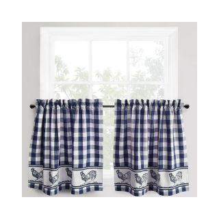 Park B Smith Park B. Smith Provencial Rooster Rod Pocket Window Tiers, Navy