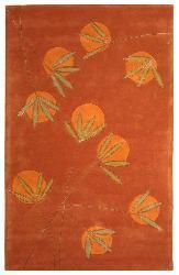 Handmade Soho Summer Rust New Zealand Wool Rug (76 X 96) (RedPattern FloralMeasures 0.625 inch thickTip We recommend the use of a non skid pad to keep the rug in place on smooth surfaces.All rug sizes are approximate. Due to the difference of monitor co
