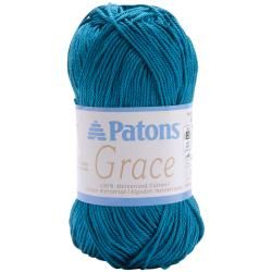 Grace Peacock Blue Crochet Yarn (136 Yard) (Peacock blueMaterial 100 percent cottonLength 136 yardsWeight 1.75 ounces Ultra soft mercerized cotton Recommend for knitting size 6 (4mm) needles and crochet size G (4mm) hookYarn care instructions Hand was