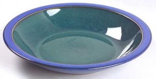 Denby Langley Metz Rim Soup Bowl, Fine China Dinnerware   Stoneware,Blue&Green,R
