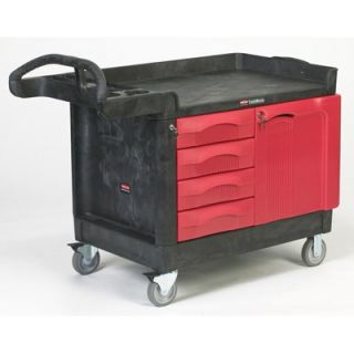 Rubbermaid Trademaster Cart, 750 lb Cap., 1 Shelving, 26