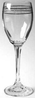 Gorham Regal Platinum Wine Glass   Clear, Etched Scrolls And Platinum Bands