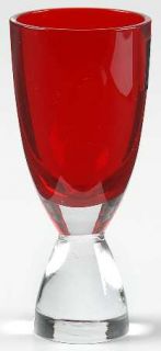 Royal Doulton Ignite Cordial/Shot Glass   Red Bowl,Clear Stem,Hourglass Shape