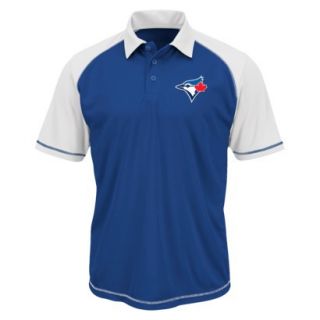MLB Mens Toronto Blue Jays Synthetic Polo T Shirt   Blue/White (L)