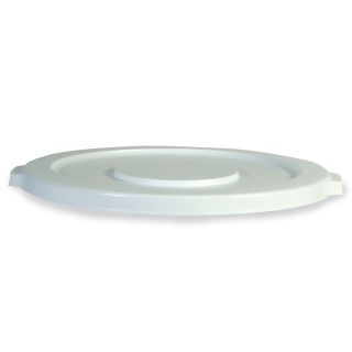 Rubbermaid Brute Flat Lid For 10 Gallon Round Containers   White   White