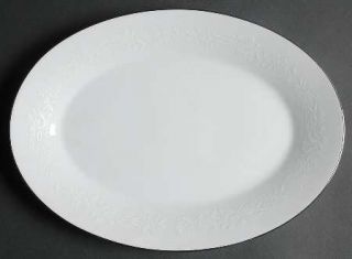 Noritake Reina (6450q) 12 Oval Serving Platter, Fine China Dinnerware   White O