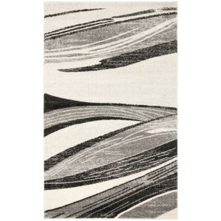 Deco Inspired Light Grey/ Ivory Rug (8 X 10)