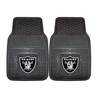 Fanmats Oakland Raiders 2 piece Vinyl Car Mats (100 percent vinylDimensions 27 inches high x 18 inches wideType of car Universal)