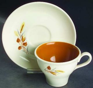 Taylor, Smith & T (TS&T) Autumn Harvest Footed Cup & Saucer Set, Fine China Dinn