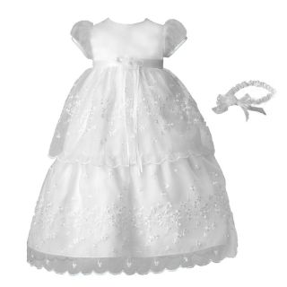 Kourtney Baptism Dress with Headband Multicolor   1399   6/9 MONTHS, 6 9 months