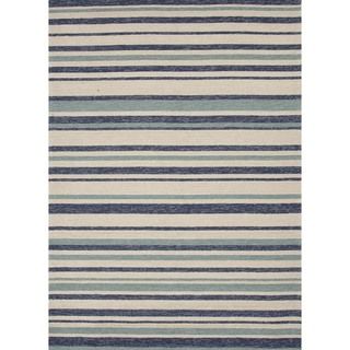 Stripe Blue Indoor/ Outdoor Rug (5 X 76)