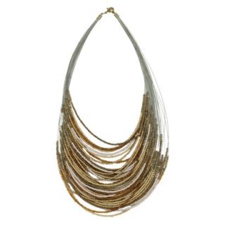 Womens Statement Necklace   Ivory/Gold (18)