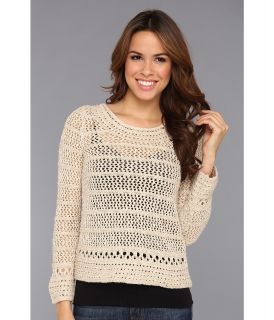 Lucky Brand Maddison Border Stitch Sweater Womens Sweater (Multi)