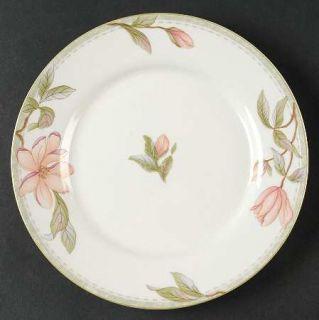 Oneida Savannah Salad Plate, Fine China Dinnerware   Pink&Coral Magnoliason Rim,