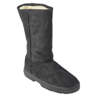 Womens Journee Collection Faux Suede Lug Sole Boot   Black (10)