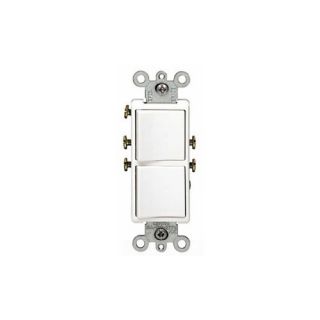 Leviton 5627I Light Switch, Decora Combination Switch, Double Rocker, 20A, SinglePole Ivory