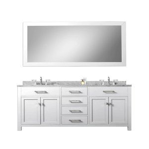 Water Creation MADISON 72WB Madison 72 In. Solid White Double Sink Bathroom Vani