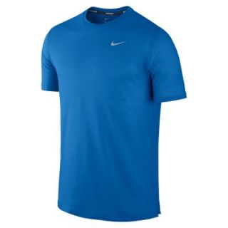 Nike Dri FIT Touch Tailwind Short Sleeve Crew Mens Running Shirt   Military Blu