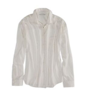 Chalk AEO Factory Summer Button Down Shirt, Womens XS