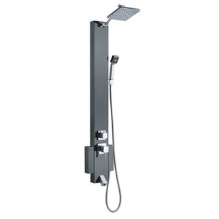 Blue Ocean 48 inch Stainless Steel Shower Panel Tower With Rainfall Shower Head (BlackMaterial Stainless SteelFinish Brass, Chrome, Stainless SteelIncludes Hardware YesProduct Model SPS824 Stainless SteelFinish Brass, Chrome, Stainless SteelIncludes 