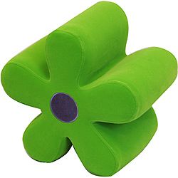 Mini Green Flower Ottoman (Green and purple Materials Foam padding, plush fabricOverall dimensions 15.5 inches long x 15.5 inches wide x 10.5 inches highWeight 3 pounds )