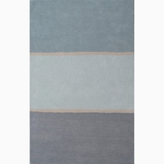 Handmade Blue/ Gray Wool Te X Tured Rug (5 X 8)